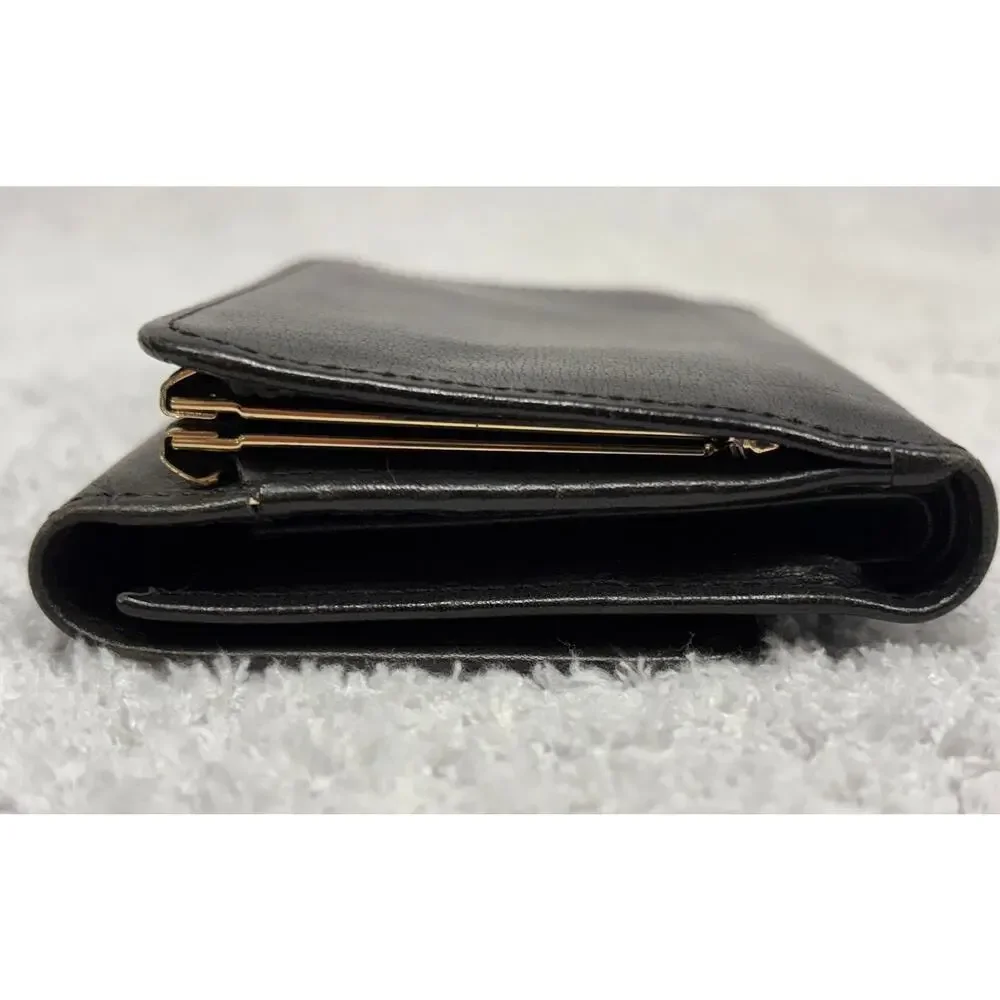 Vintage Coach Black Water Buffalo Leather French Wallet #80660